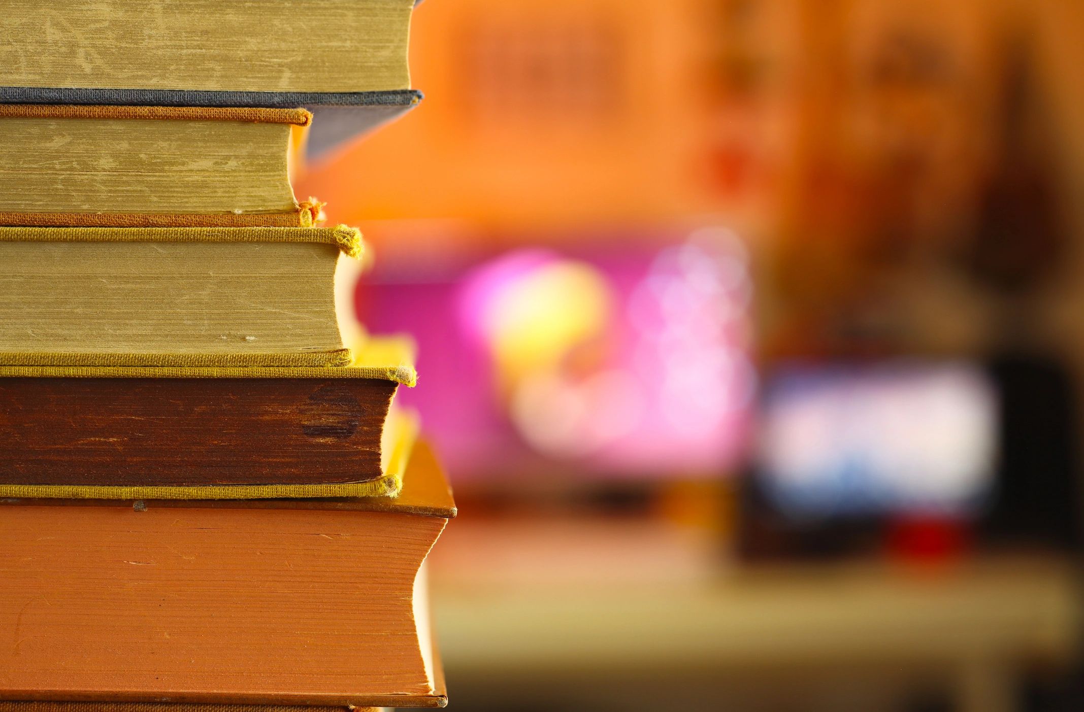 Stack of books ready for browsing
