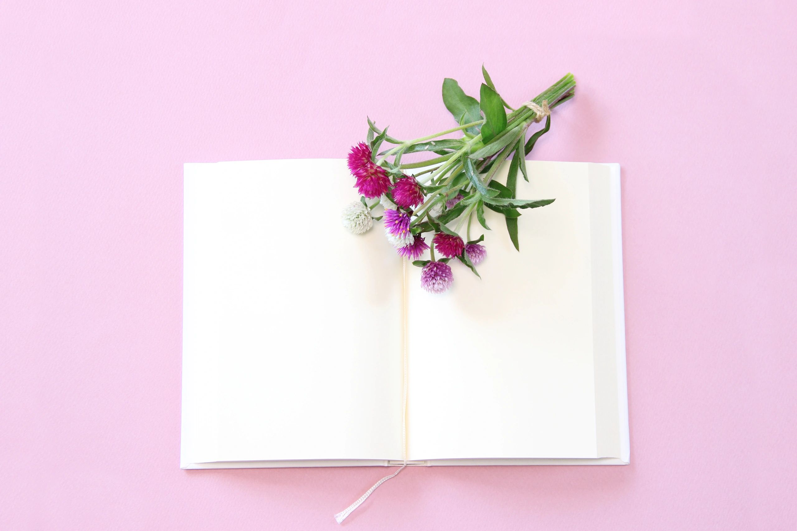 Book styled with flowers for a romantic reading mood